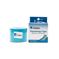 Bandaj kinesio elastic adeziv cu turmalina, rola 5m, Bleu - Irisana Bandaj kinesio elastic adeziv cu turmalina, rola 5m, Bleu - Irisana