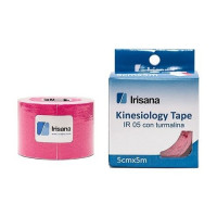 Bandaj kinesio elastic adeziv cu turmalina, rola 5m, Roz - Irisana Bandaj kinesio elastic adeziv cu turmalina, rola 5m, Roz - Irisana