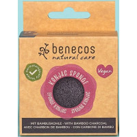 Burete Konjac cu carbune de bambus pentru ten gras si acnee - Benecos