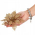 Set 10 ornamente pentru bradul de Craciun, stea Poinsettia, 14cm, auriu [4]