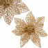 Set 10 ornamente pentru bradul de Craciun, stea Poinsettia, 14cm, auriu [7]