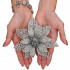 Set 10 ornamente pentru bradul de Craciun, stea Poinsettia, 10cm, argintiu [2]