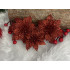 Set 10 ornamente pentru bradul de Craciun, stea Poinsettia, 10cm, rosu [13]
