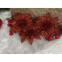 Set 10 ornamente pentru bradul de Craciun, stea Poinsettia, 10cm, rosu [14]