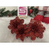 Set 10 ornamente pentru bradul de Craciun, stea Poinsettia, 10cm, rosu [17]