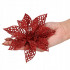 Set 10 ornamente pentru bradul de Craciun, stea Poinsettia, 10cm, rosu [4]