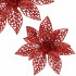 Set 10 ornamente pentru bradul de Craciun, stea Poinsettia, 10cm, rosu [5]