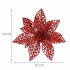 Set 10 ornamente pentru bradul de Craciun, stea Poinsettia, 10cm, rosu [8]