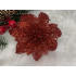 Set 10 ornamente pentru bradul de Craciun, stea Poinsettia, 10cm, rosu [11]