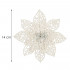 Set 10 ornamente pentru bradul de Craciun, stea Poinsettia, 14cm, alb cu sclipici [13]