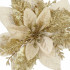 Set 10 ornamente pentru bradul de Craciun, stea Poinsettia, 13cm, auriu crem [5]