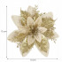 Set 10 ornamente pentru bradul de Craciun, stea Poinsettia, 13cm, auriu crem [7]