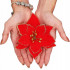 Set 10 ornamente pentru bradul de Craciun, stea Poinsettia, 13cm, rosu cu sclipici [2]