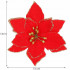 Set 10 ornamente pentru bradul de Craciun, stea Poinsettia, 13cm, rosu cu sclipici [8]