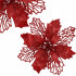 Set 10 ornamente pentru bradul de Craciun, stea Poinsettia, 16cm, visiniu [4]