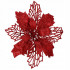 Set 10 ornamente pentru bradul de Craciun, stea Poinsettia, 16cm, visiniu [7]