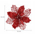 Set 10 ornamente pentru bradul de Craciun, stea Poinsettia, 16cm, visiniu [8]