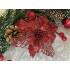 Set 10 ornamente pentru bradul de Craciun, stea Poinsettia, 16cm, visiniu [10]