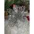 Set 10 ornamente pentru bradul de Craciun, stea Poinsettia, 16cm, argintiu [8]