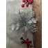 Set 10 ornamente pentru bradul de Craciun, stea Poinsettia, 16cm, argintiu [9]
