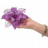 Set 10 ornamente pentru bradul de Craciun, stea Poinsettia, 16cm, violet [2]