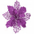Set 10 ornamente pentru bradul de Craciun, stea Poinsettia, 16cm, violet [3]