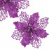 Set 10 ornamente pentru bradul de Craciun, stea Poinsettia, 16cm, violet [5]