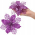 Set 10 ornamente pentru bradul de Craciun, stea Poinsettia, 16cm, violet [7]