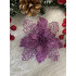 Set 10 ornamente pentru bradul de Craciun, stea Poinsettia, 16cm, violet [9]