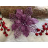 Set 10 ornamente pentru bradul de Craciun, stea Poinsettia, 16cm, violet [10]