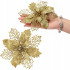 Set 10 ornamente pentru bradul de Craciun, stea Poinsettia, 16cm, galben auriu [2]