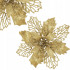 Set 10 ornamente pentru bradul de Craciun, stea Poinsettia, 16cm, galben auriu [7]