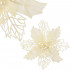 Set 10 ornamente pentru bradul de Craciun, stea Poinsettia, 16cm, crem [8]