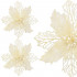 Set 10 ornamente pentru bradul de Craciun, stea Poinsettia, 16cm, crem [9]