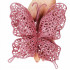 Set 10 ornamente pentru bradul de Craciun, Fluture cu sclipici, 16cm, roz [2]