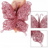 Set 10 ornamente pentru bradul de Craciun, Fluture cu sclipici, 16cm, roz [4]