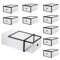 Set 10 cutii organizare pentru pantofi, 33x23x13, transparent
