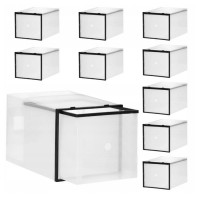 Set 10 cutii organizare pentru pantofi, 28x20x20, transparent