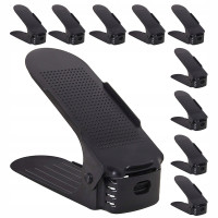 (DL) Set 10 organizatoare pentru pantofi regalabile, plastic, culoare negru