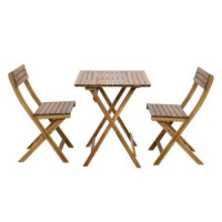 Set masa patrata plianta, cu 2 scaune pliante, gradina sau balcon ART GARDEN