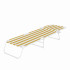 Sezlong pliant Sersimo, 186 x 56 cm, pentru plaja sau gradina, alb galben, capacitate 110kg [4]