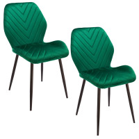 (DL) Set 2 scaune dining Milare pentru bucatarie tapitat cu catifea, 80x58x87cm, verde (DL) Set 2 scaune dining Milare pentru bucatarie tapitat cu catifea, 80x58x87cm, verde