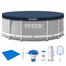 Piscina cadru metalic Intex 26712NP Prism Frame, 366x76 cm, 6.500 litri, cu toate accesoriile Piscina cadru metalic Intex 26712NP Prism Frame, 366x76 cm, 6.500 litri, cu toate accesoriile