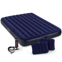 Saltea gonflabila+pompa manuala Intex Queen Dura Beam, 203x152x25 cm Saltea gonflabila+pompa manuala Intex Queen Dura Beam, 203x152x25 cm