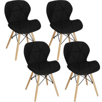 Set 4 scaune dining Torino pentru bucatarie tapitat cu piele ecologica, 40x72cm, negru Set 4 scaune dining Torino pentru bucatarie tapitat cu piele ecologica, 40x72cm, negru