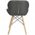 Set 4 scaune dining Torino pentru bucatarie tapitat cu piele ecologica, 40x72cm, gri [14]