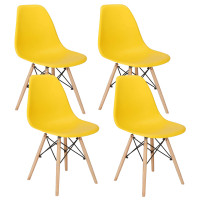 Set 4 scaune dining Scandinav pentru bucatarie, 38x42x82cm, galben Set 4 scaune dining Scandinav pentru bucatarie, 38x42x82cm, galben