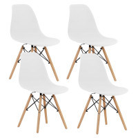 Set 4 scaune dining Scandinav pentru bucatarie, 38x42x82cm, alb Set 4 scaune dining Scandinav pentru bucatarie, 38x42x82cm, alb