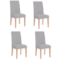 Set 4 huse universale pentru scaun, marime universala, poliester si spandex, 45 x 60 cm, gri