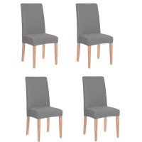 Set 4 huse universale pentru scaun, marime universala, poliester si spandex, 45 x 60 cm, gri mediu Set 4 huse universale pentru scaun, marime universala, poliester si spandex, 45 x 60 cm, gri mediu